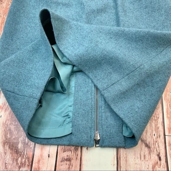 Carlisle blue wool zip front pencil skirt size 2 - Picture 5 of 8